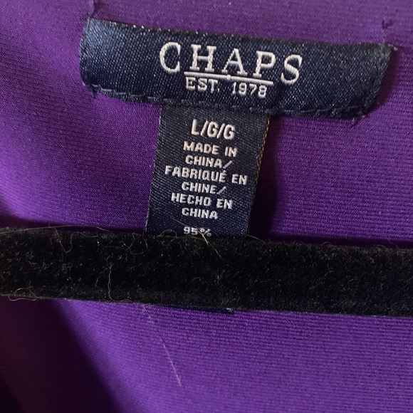 Ralph Lauren Chaps Classy Purple Dress W/Gathered Ruche Front Size L - Picture 5 of 6